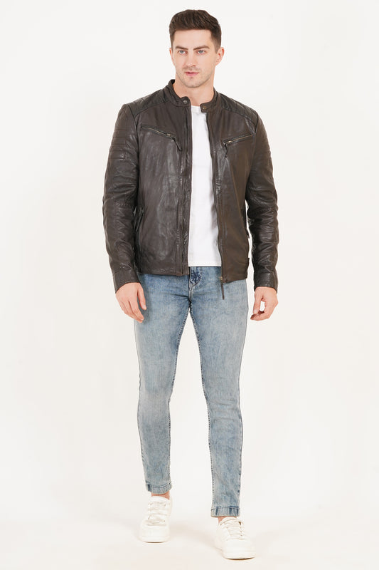 100% Heavy Washed Smith Jacket - Dark Brown | MX93