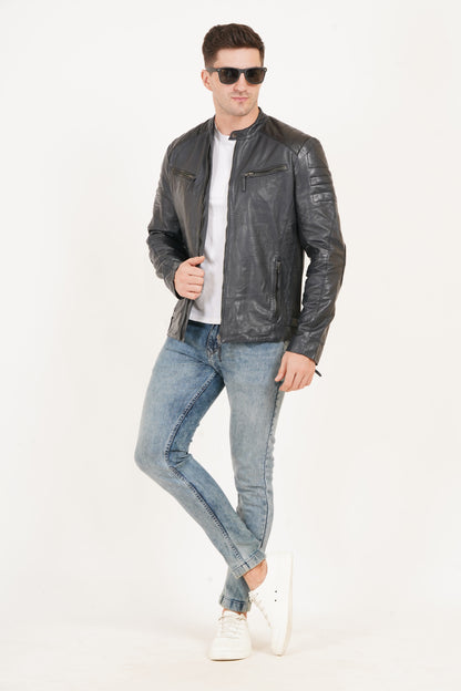 100% Heavy Washed Smith Jacket - Blue | MX93