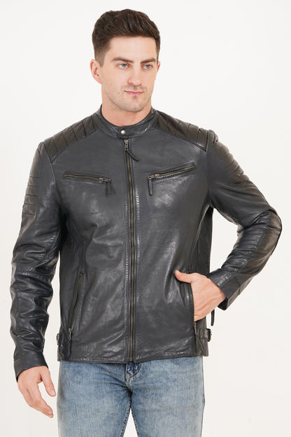 100% Heavy Washed Smith Jacket - Blue | MX93