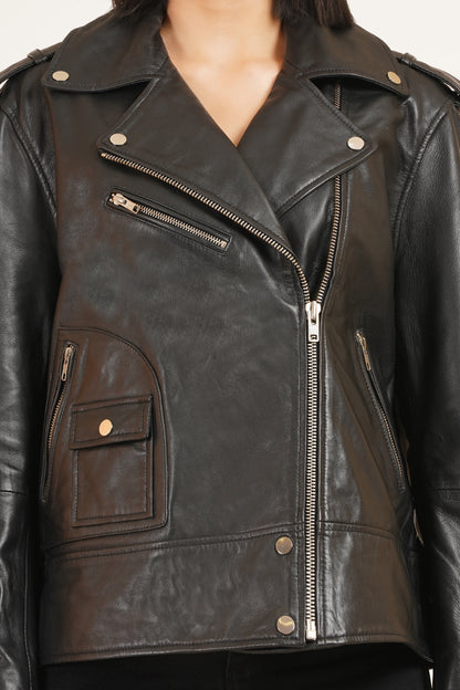 100% Leather Oversized Biker Jacket | WX015