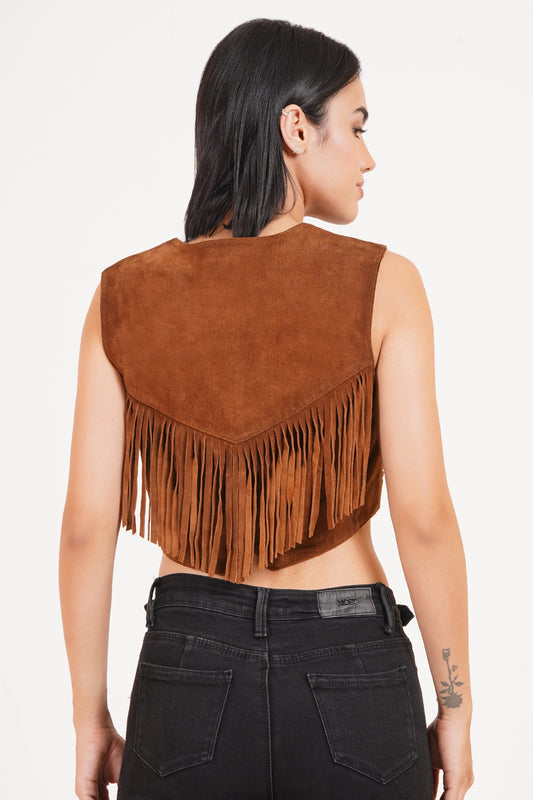 100% Suede Vest Coat | WX017