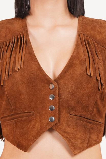 100% Suede Vest Coat | WX017