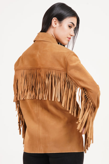 100% Suede Fringes Jacket | WX016