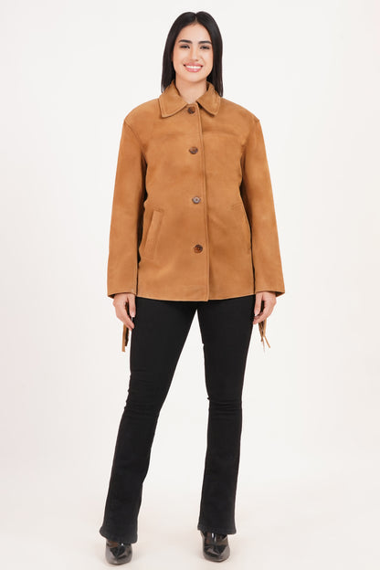 100% Suede Fringes Jacket | WX016