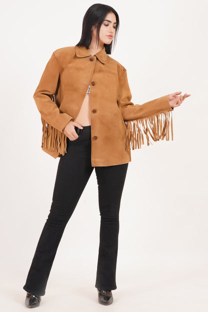 100% Suede Fringes Jacket | WX016