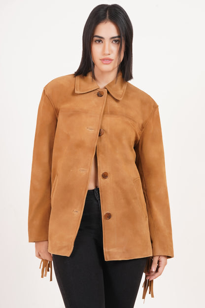 100% Suede Fringes Jacket | WX016