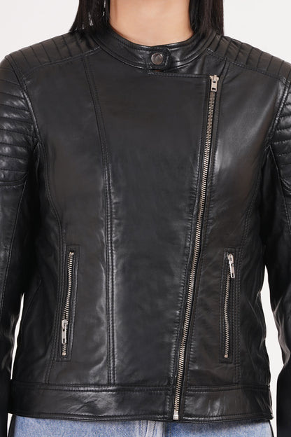 100% Leather Racer Jacket | WX44