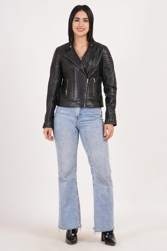 100% Leather Racer Jacket | WX44