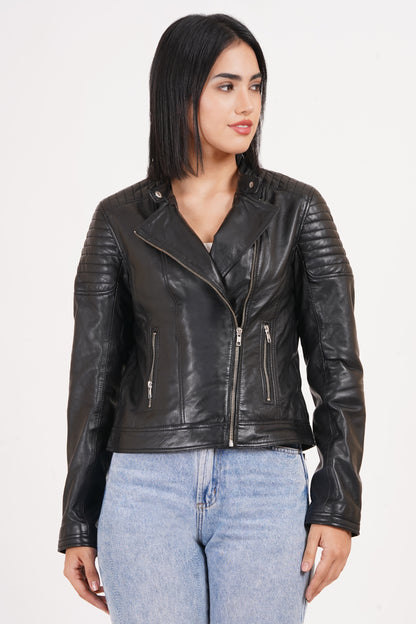 100% Leather Racer Jacket | WX44