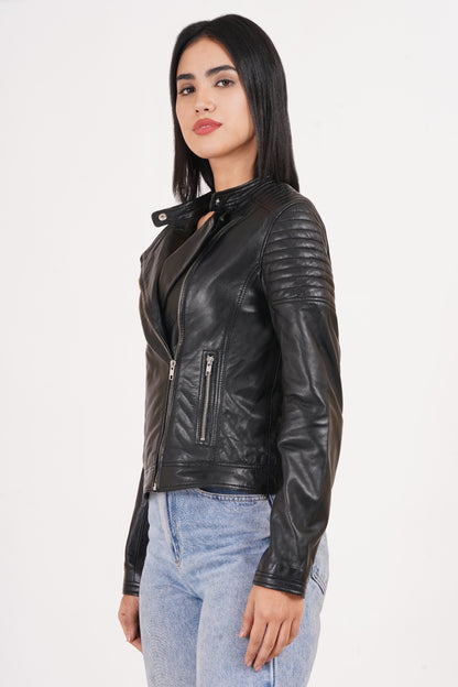 100% Leather Racer Jacket | WX44