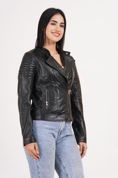100% Leather Racer Jacket | WX44