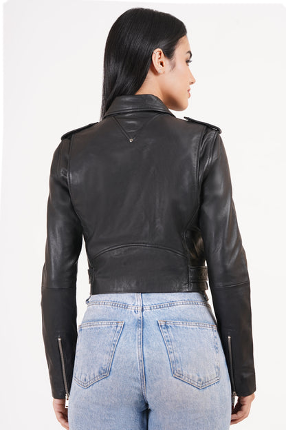 100%  Leather Coop Biker Jacket | WX21