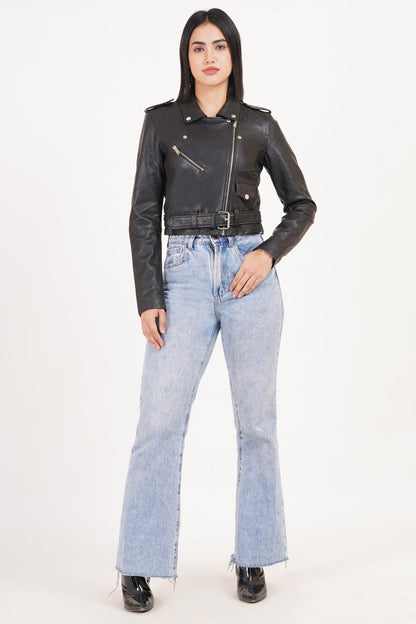100%  Leather Coop Biker Jacket | WX21