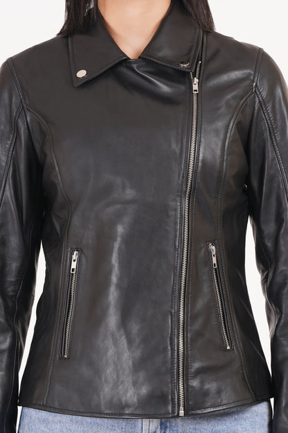 100% Washed Leather Lapel bikers Jacket | WX46