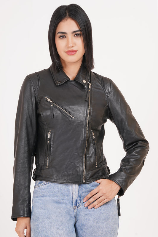100% Leather Dil Biker Jacket | WX30