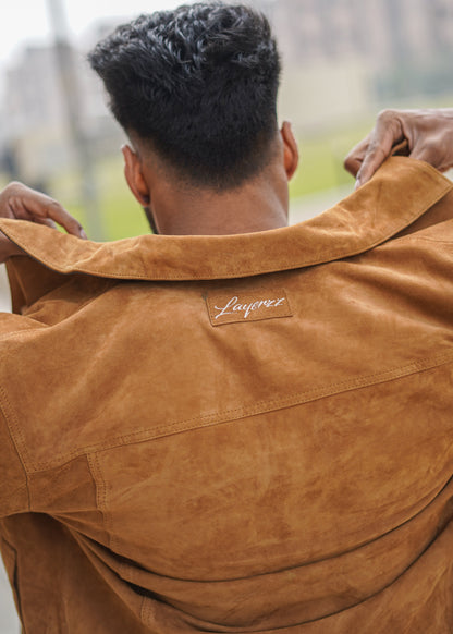 100% Leather Italian suede Trucker Jacket | MX 112