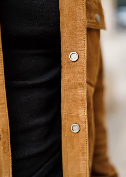 100% Leather Italian suede Trucker Jacket | MX 112
