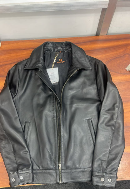 100% Leather Men's Harrington Collar Jacket | MX58
