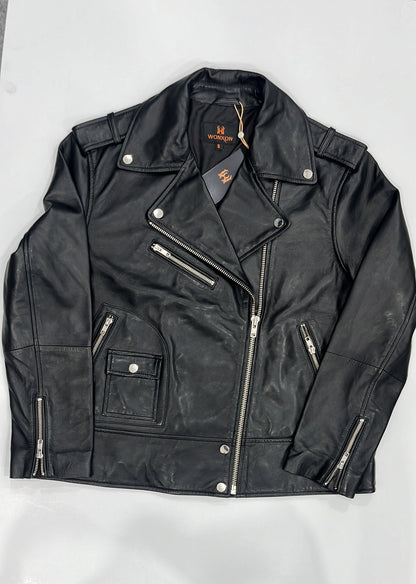 100% Leather Oversized Biker Jacket | WX015