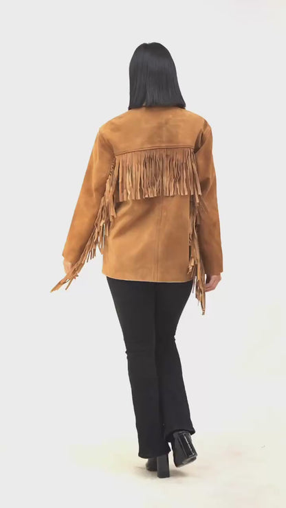 100% Suede Fringes Jacket | WX016